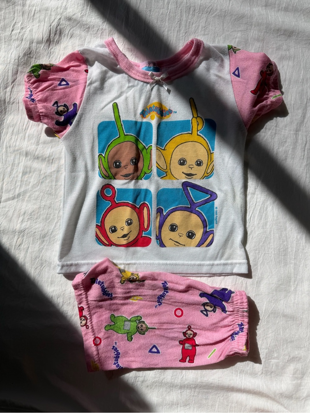 Vintage 1998 Teletubbies Pink Pajama Set 3T 90s Ragdoll